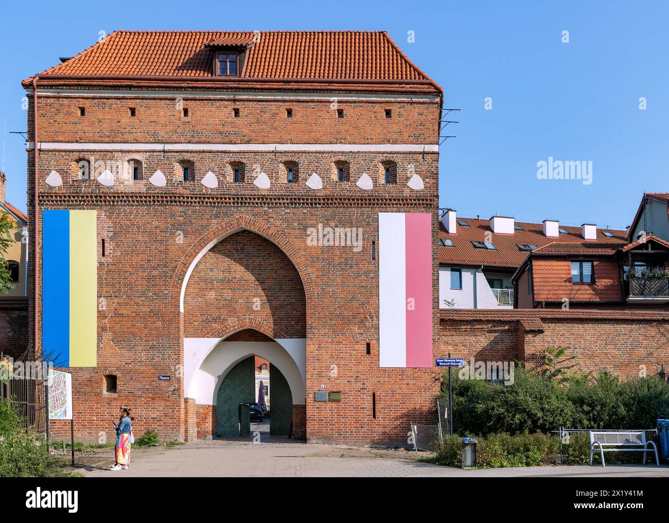 Brama Klasztorna (Monastery Gate, Nun's Gate, Women's Gate, Holy Spirit Gate) in Toruń (Thorn, Torun) in the Kujawsko-Pomorskie Voivodeship of Poland Stock Photo