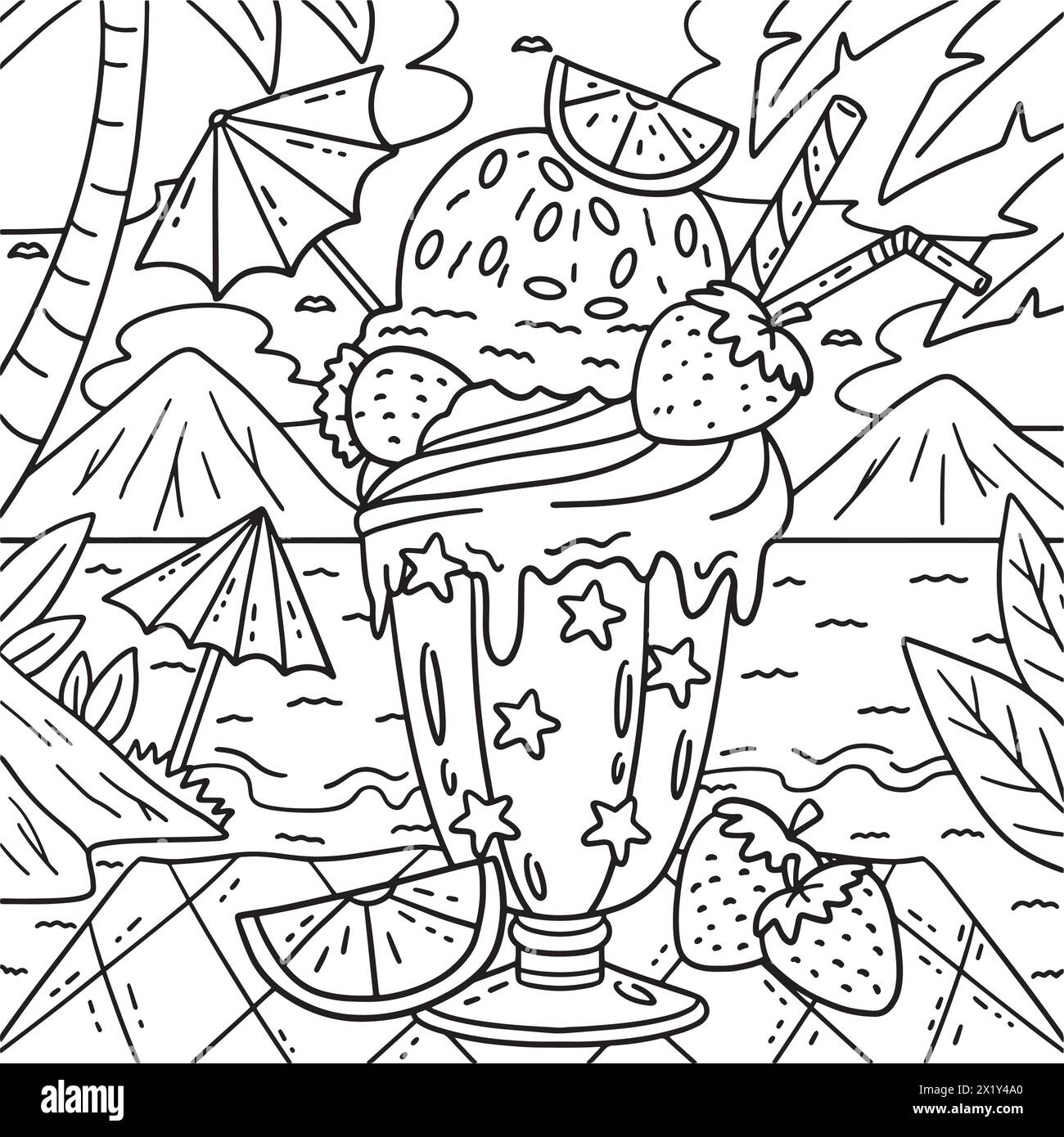 ice-cream-shake-coloring-page-for-kids-stock-vector-image-art-alamy