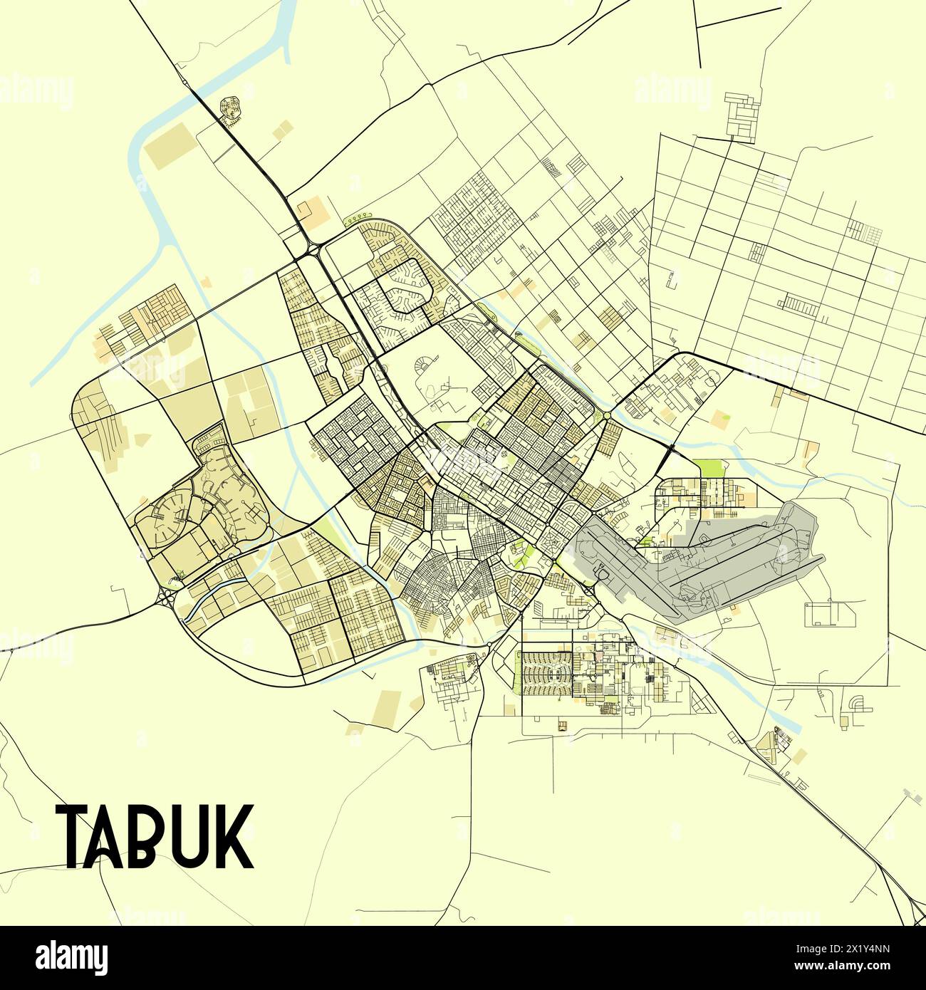 Tabuk, Saudi Arabia vector city map Stock Vector