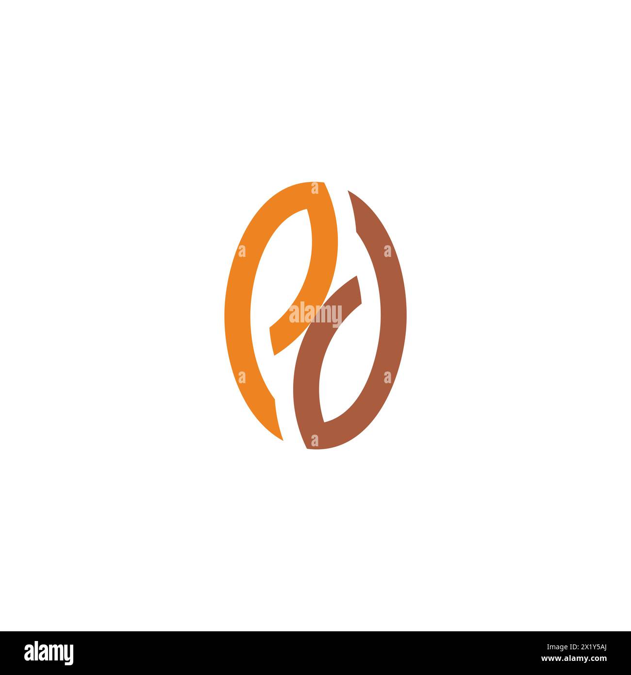 letter pd coffee bean simple logo vector Stock Vector