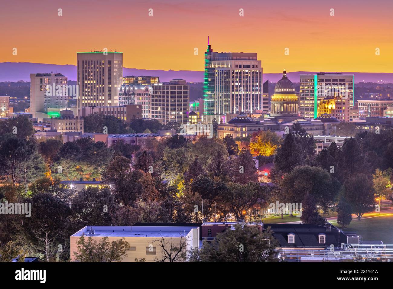 Boise, Idaho, USA downtown cityscape at golden hour Stock Photo - Alamy