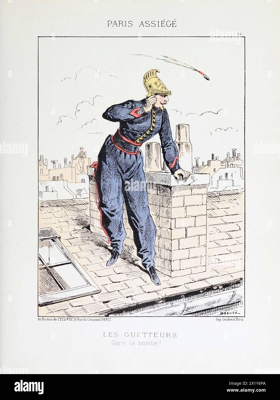 Vintage art Life in Paris during the Siege of 1870-1871. Cartoonish ...