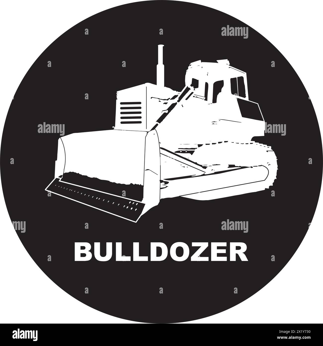 Bulldozer icon vector illustration simple design Stock Vector