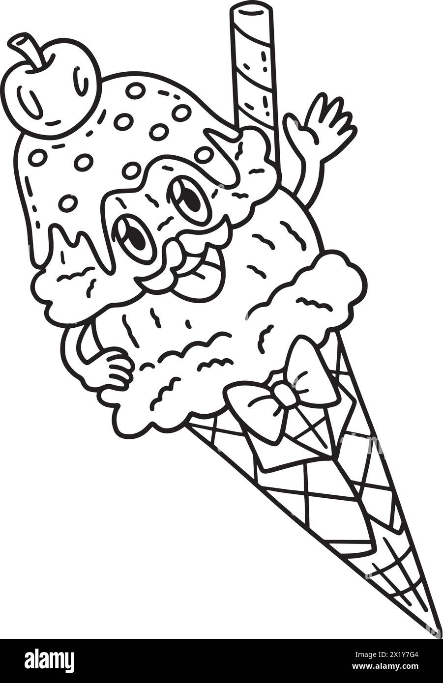double-scoop-ice-cream-isolated-coloring-page-stock-vector-image-art