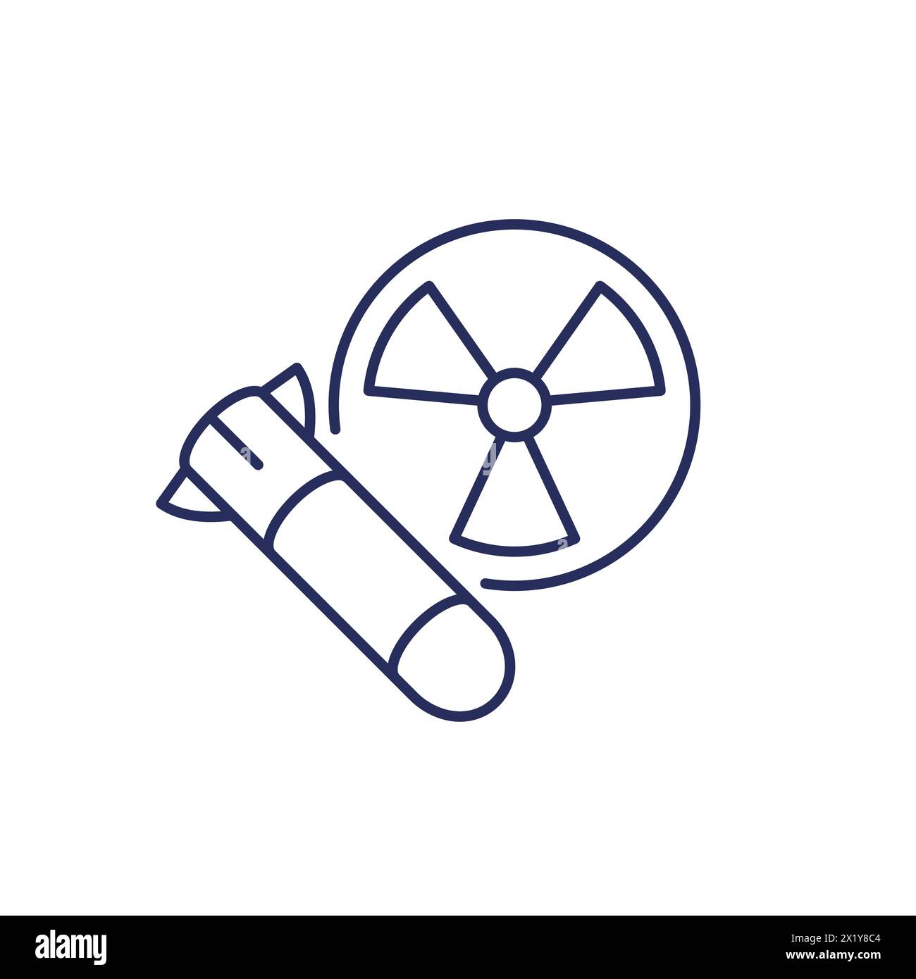 nuclear-missile-line-icon-on-white-stock-vector-image-art-alamy