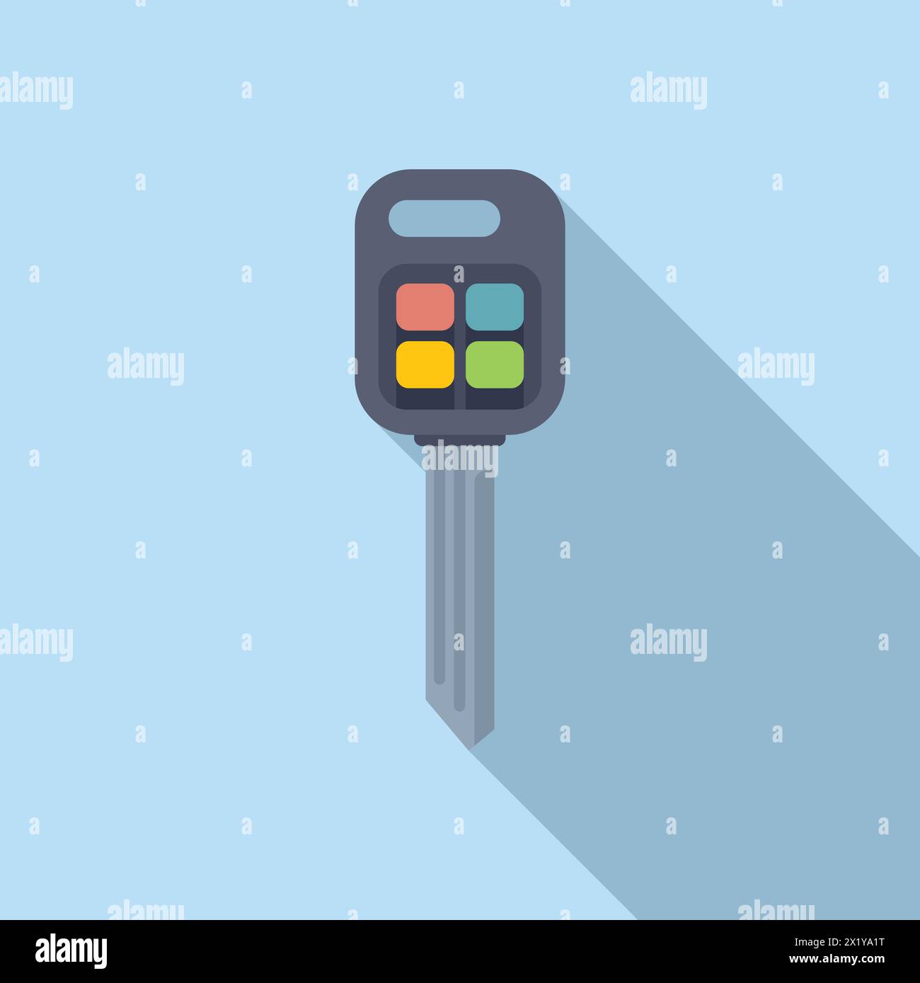 Electronic smart key icon flat vector. Access security. Caution ...