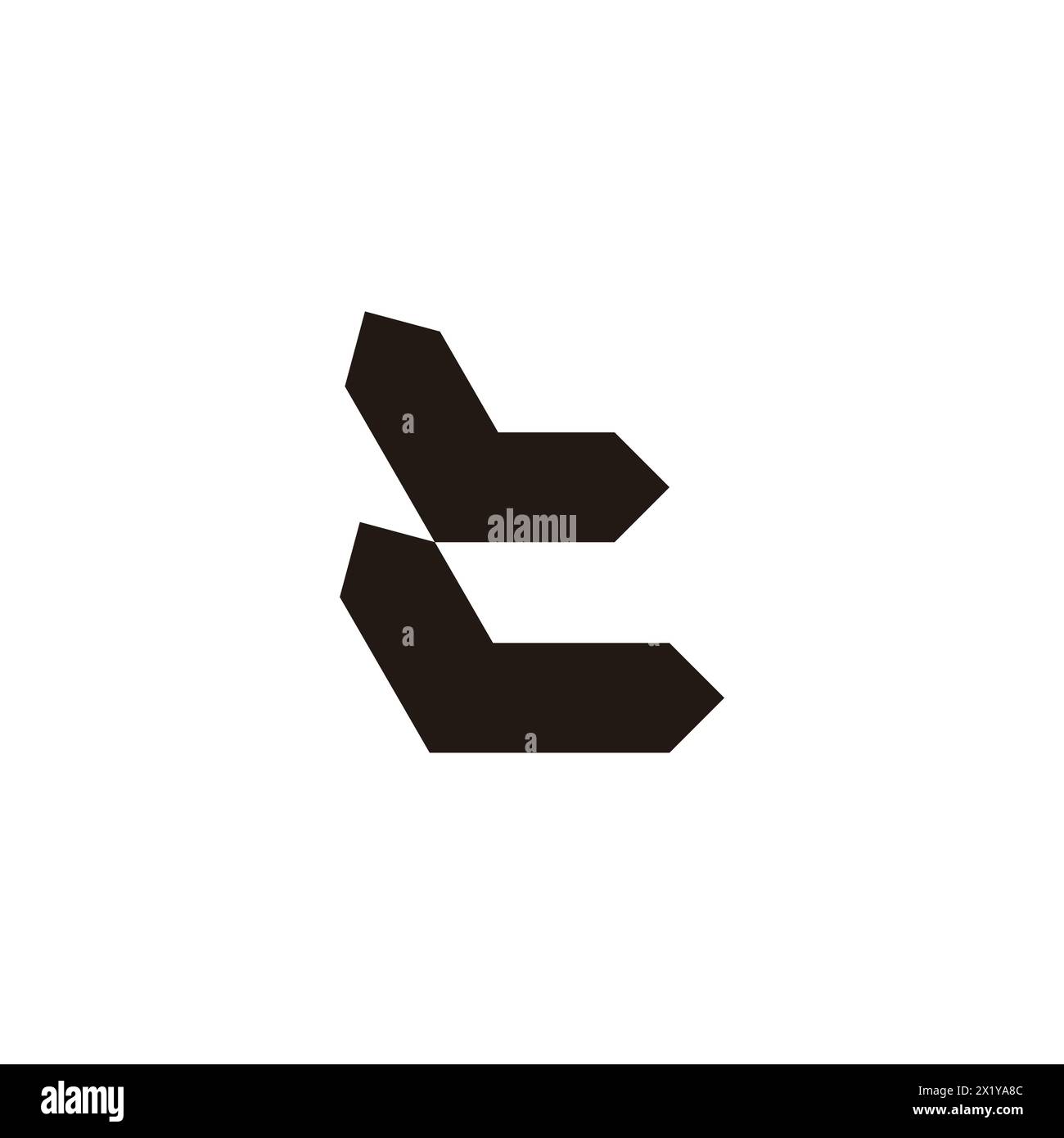 letter lt abstract simple geometric logo vector Stock Vector