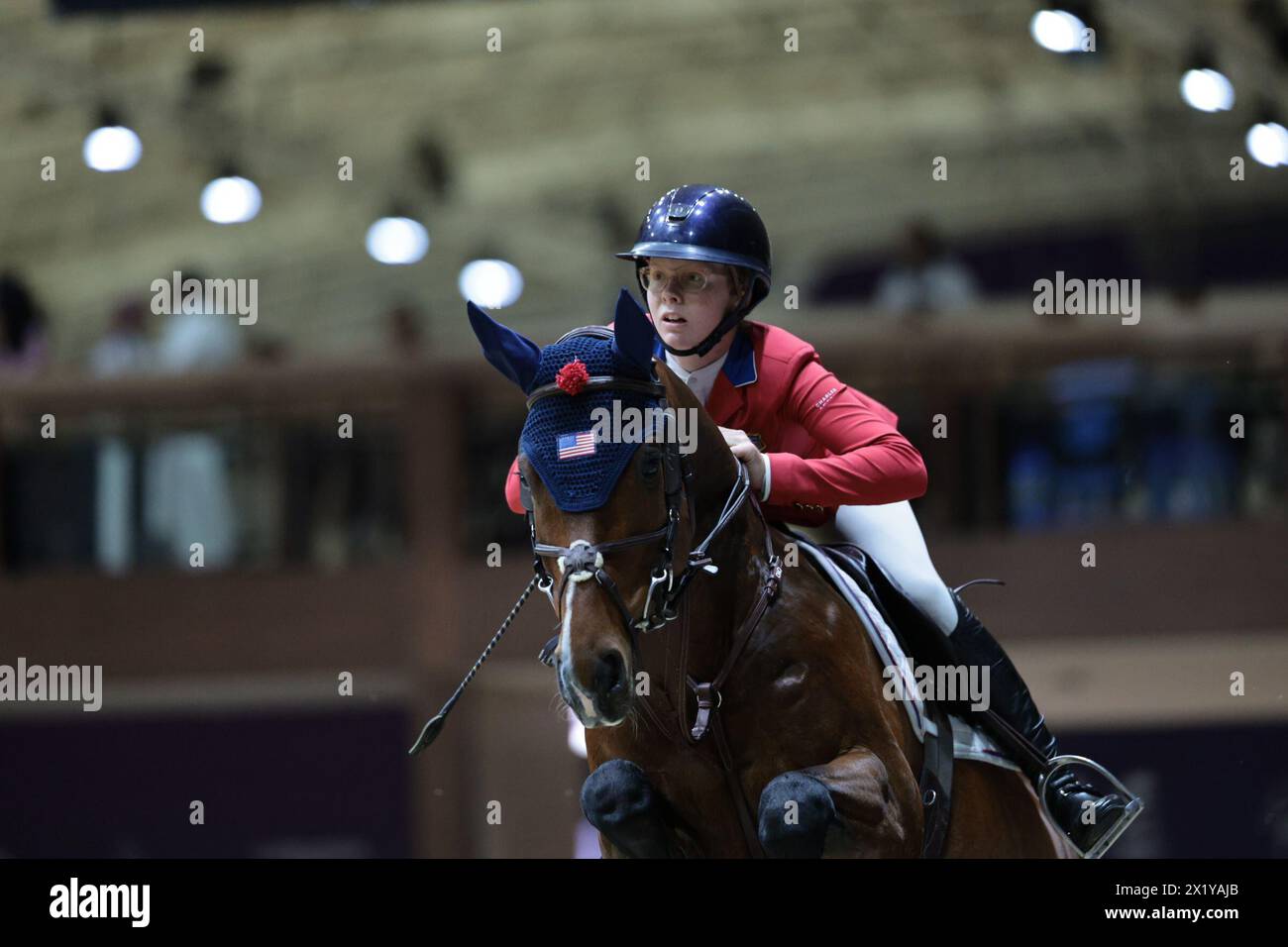 Skylar Wireman of the United States with Tornado during the Longines ...