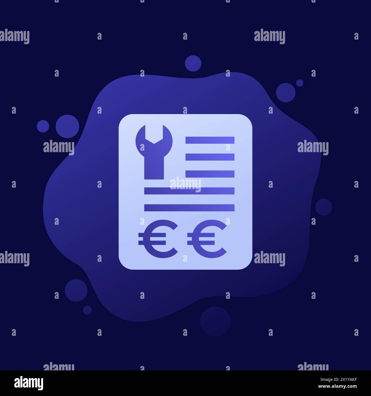 repair bills, cost icon with euro, vector design Stock Vector Image ...
