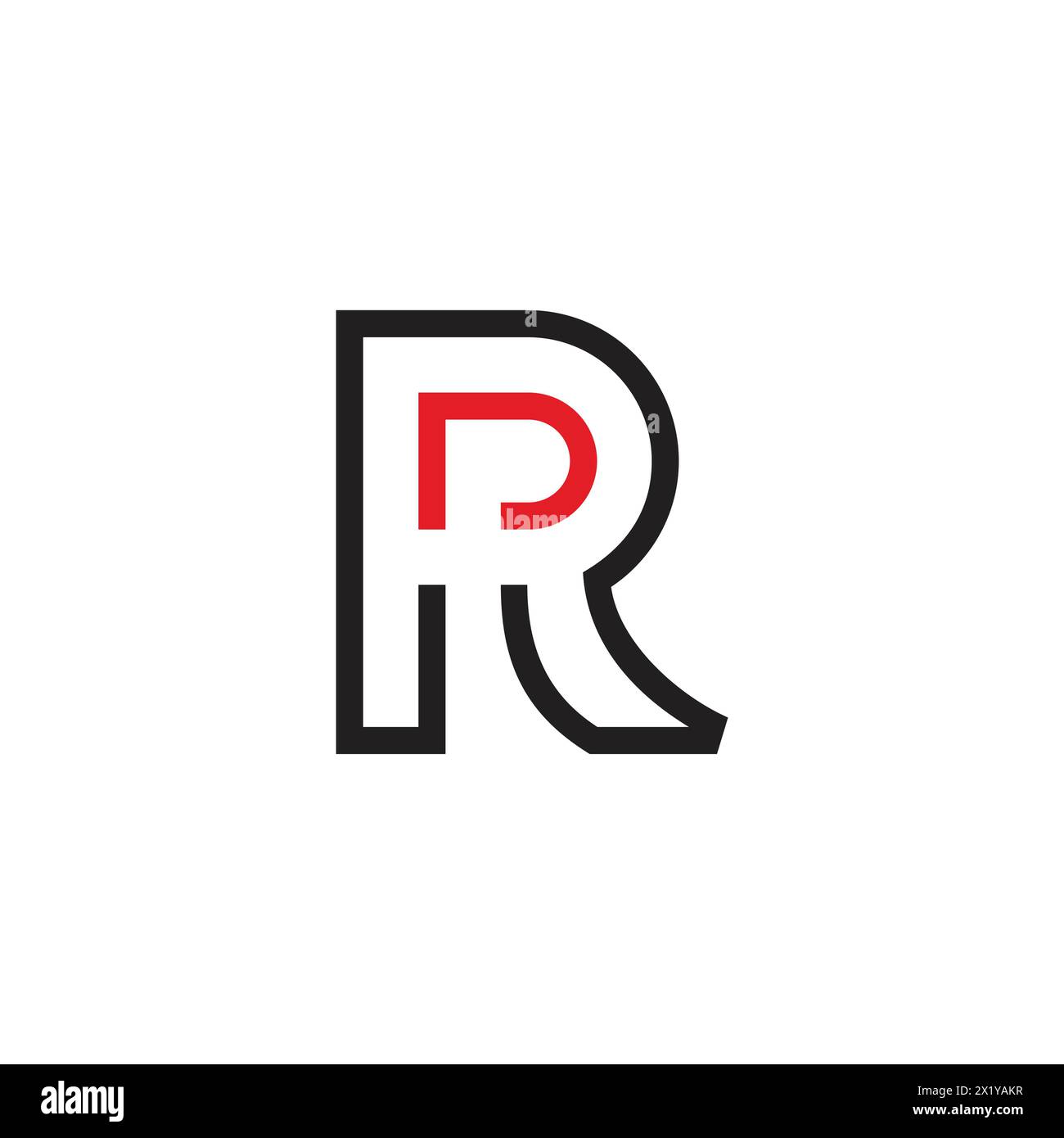 letter dr colorful thin line simple logo vector Stock Vector