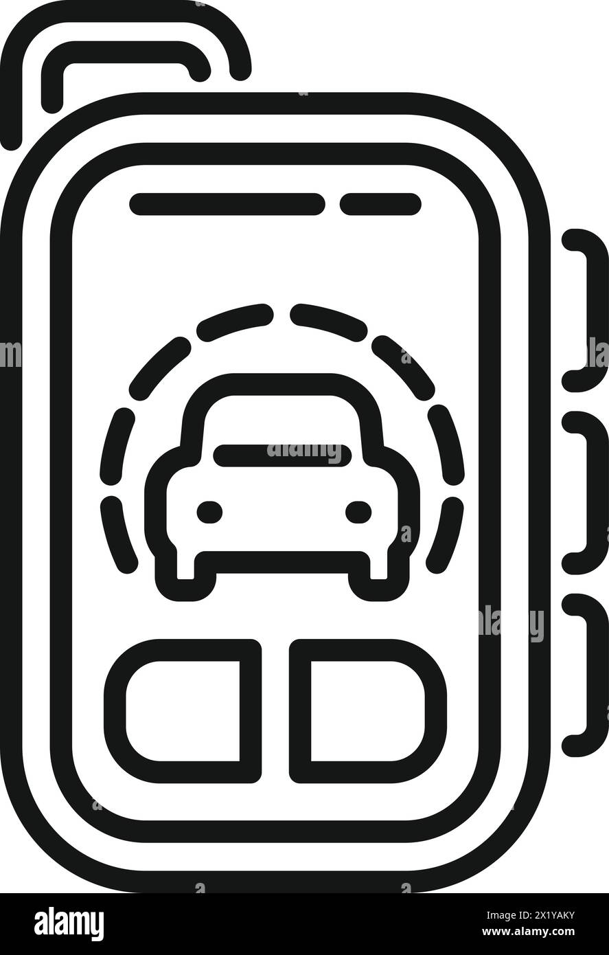 Car alarm system icon outline vector. Smart security. Keyless secure Stock Vector