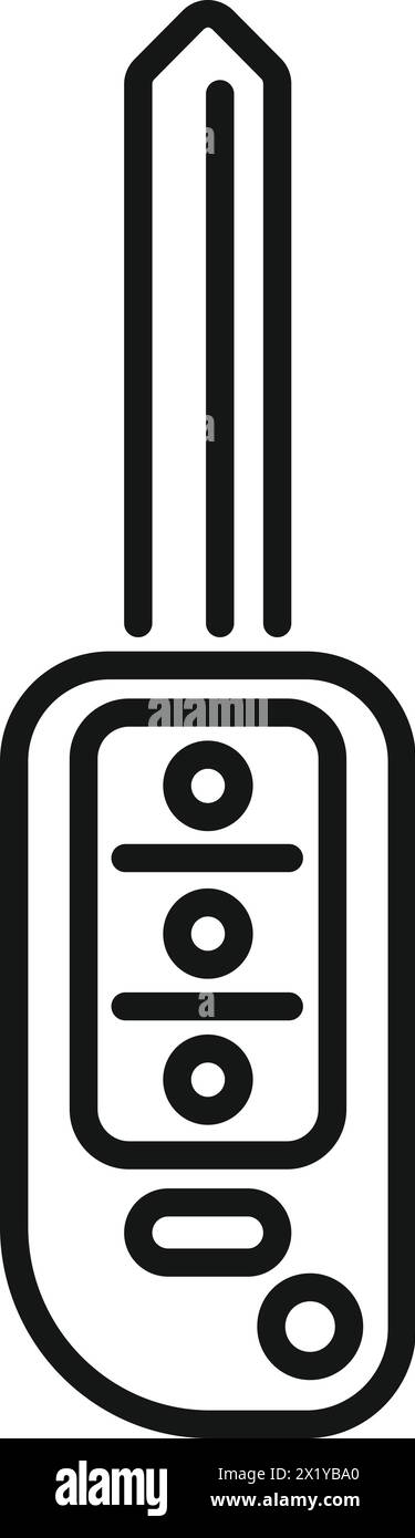 Digital smart key icon flat vector. Security control. Chip object Stock ...