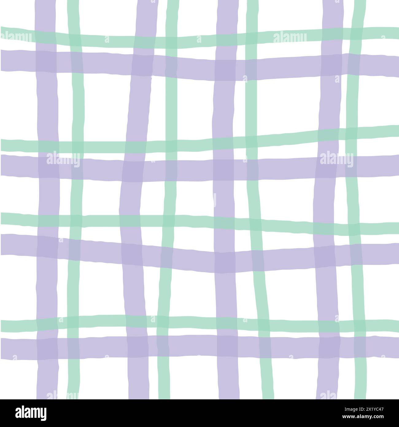 Vector hand drawn cute checkered pattern. cottagecore Doodle Plaid geometrical semitransparent simple texture. Crossing lines. Abstract cute delicate Stock Vector