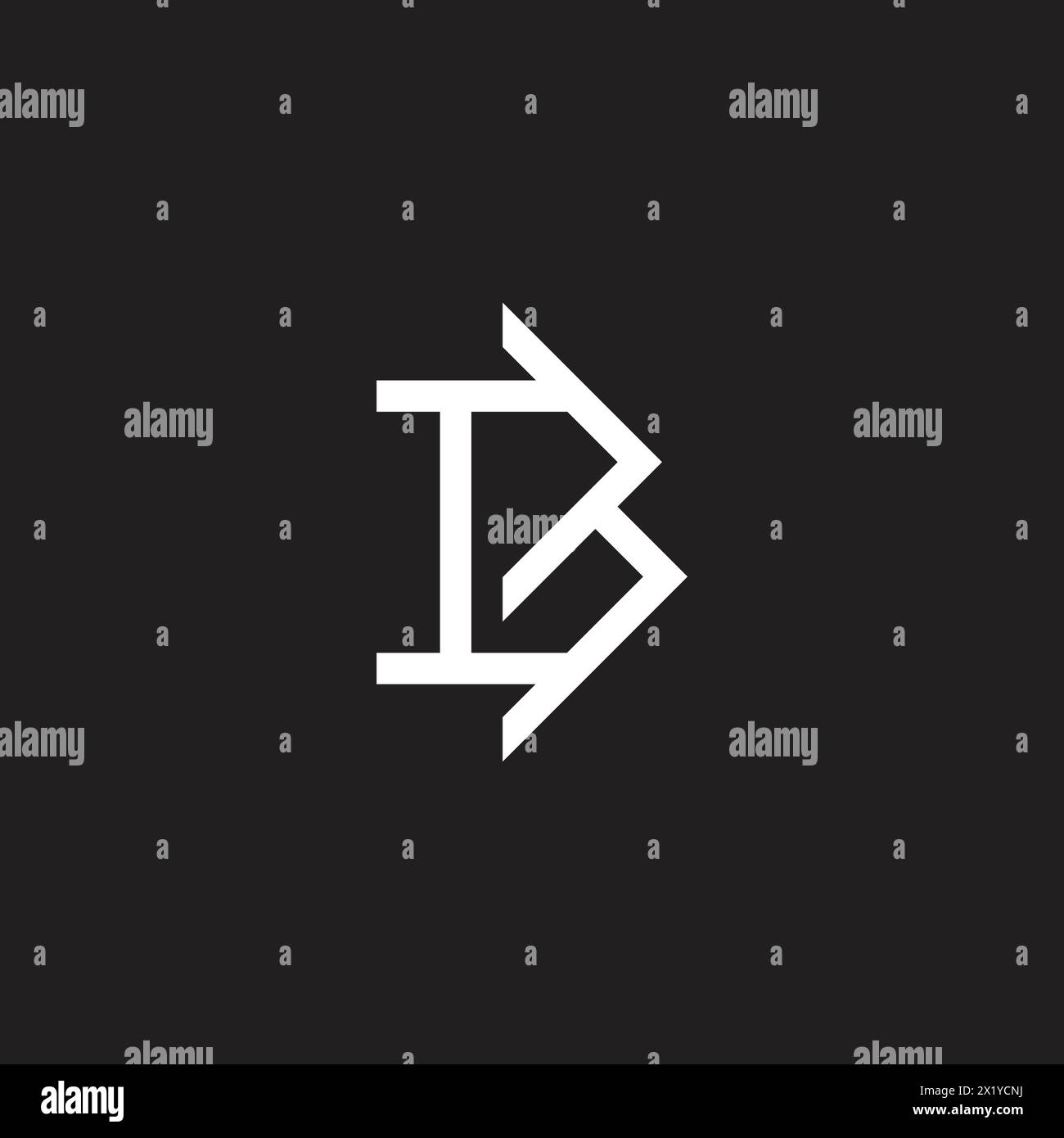 letter bh abstract line geometric simple logo vector Stock Vector