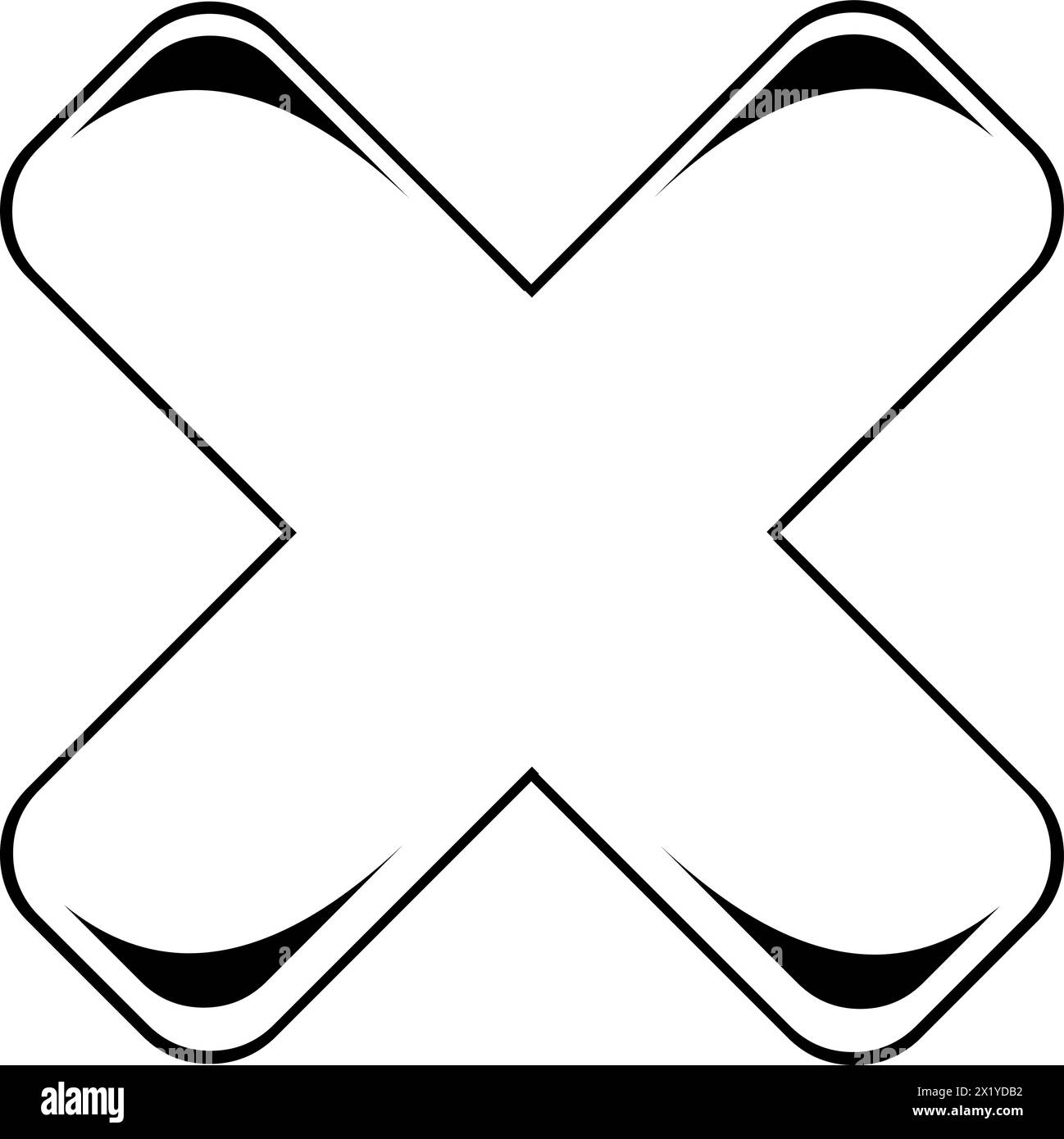 vector black and white icon cross Stock Vector