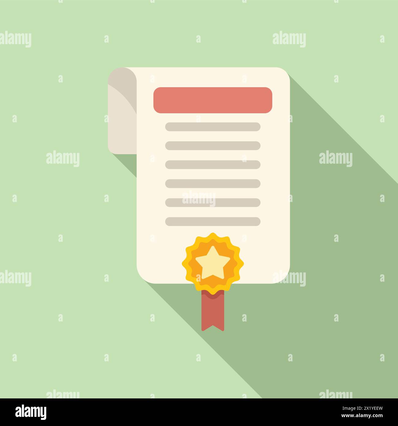 Diploma award paper icon flat vector. Seal graduation. Value ...