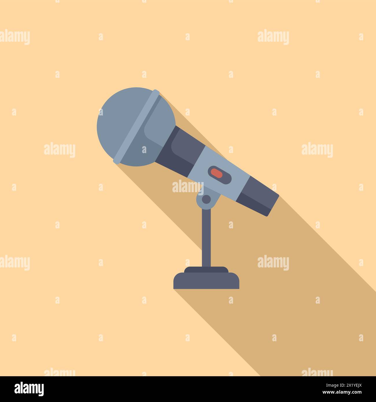 Black microphone on table stand Stock Vector Images - Alamy