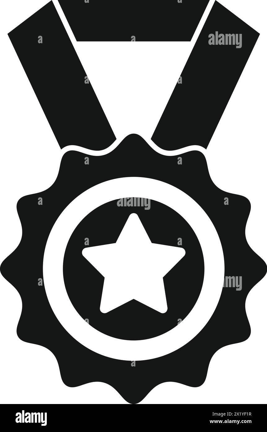 Gold medal leader icon simple vector. Success prize. Motivational gift ...