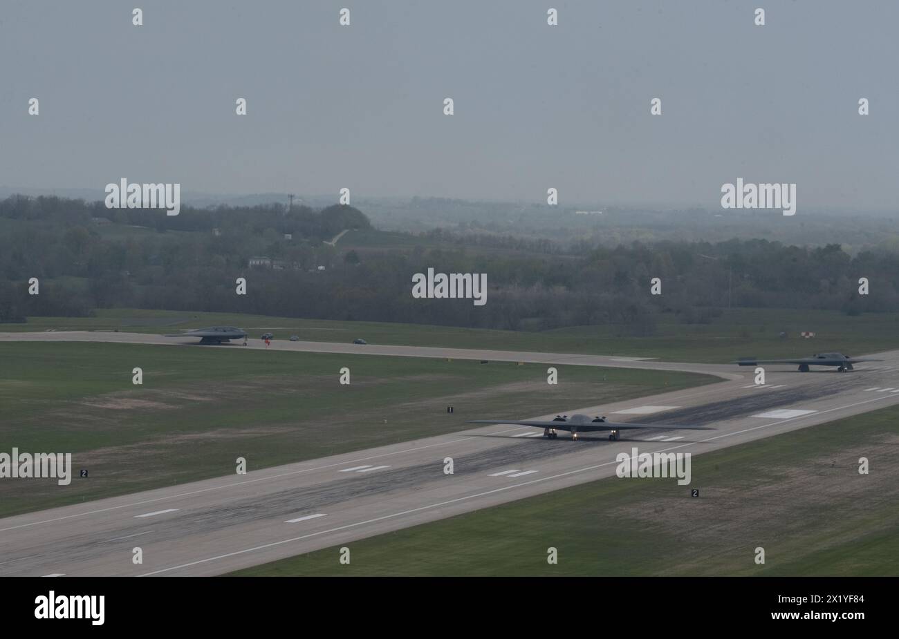Knob Noster, United States. 15 April, 2024. Multiple U.S. Air Force B2
