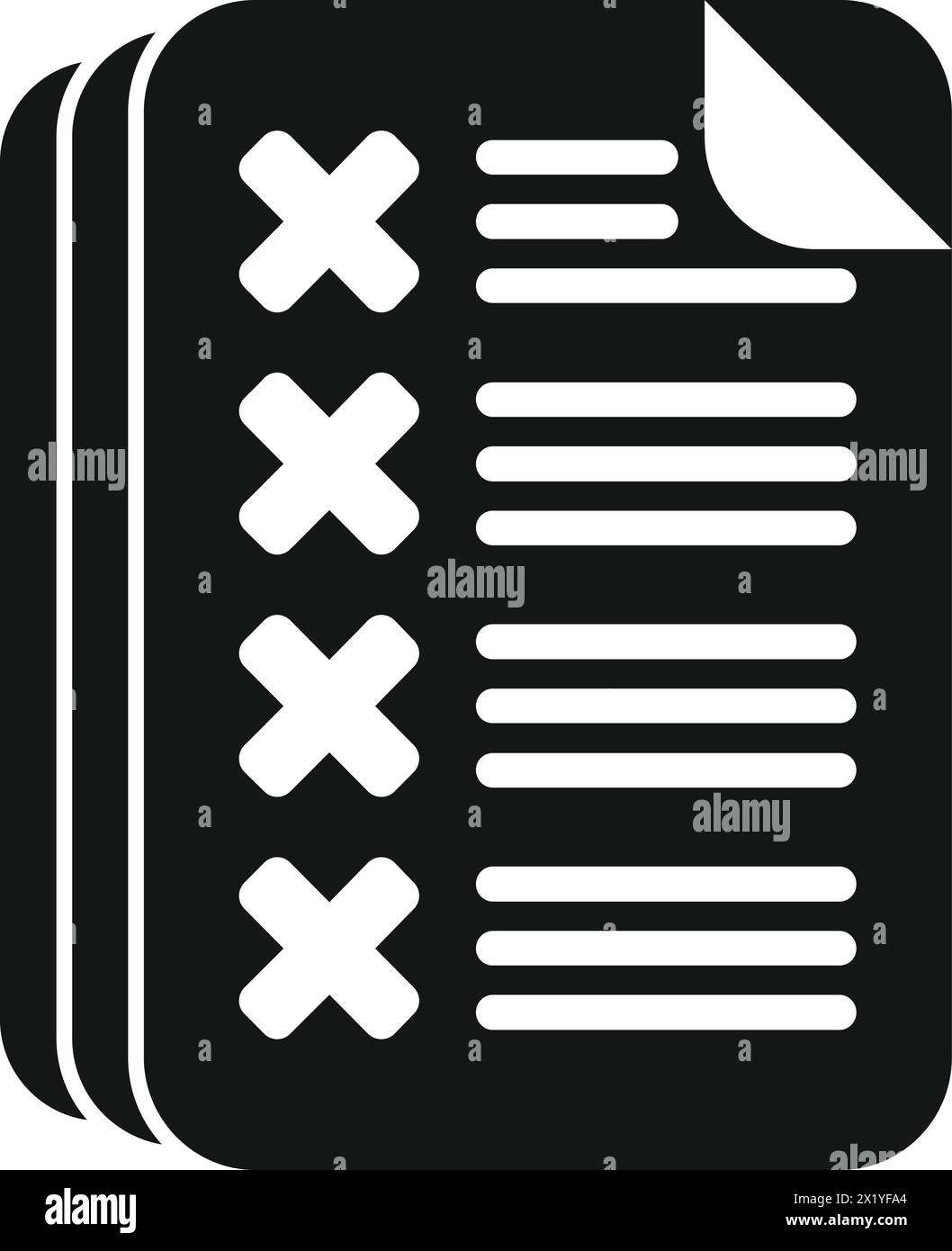 Paper rejected disclaimer points icon simple vector. Paper document ...