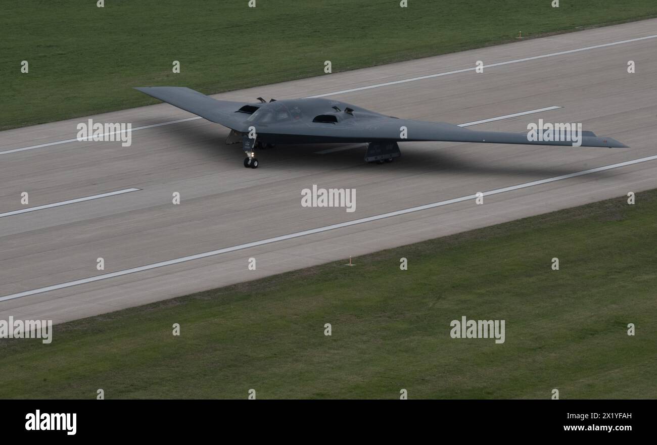 Knob Noster, United States. 15 April, 2024. A U.S. Air Force B2 Spirit