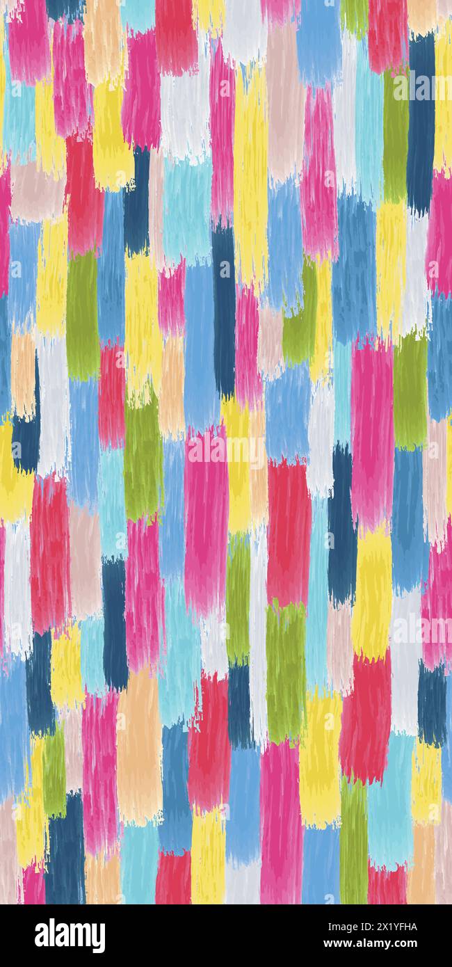 Seamless vector pattern made by hand drawn thin paint strokes. vibrant colors. Vector illustration Stock Vector