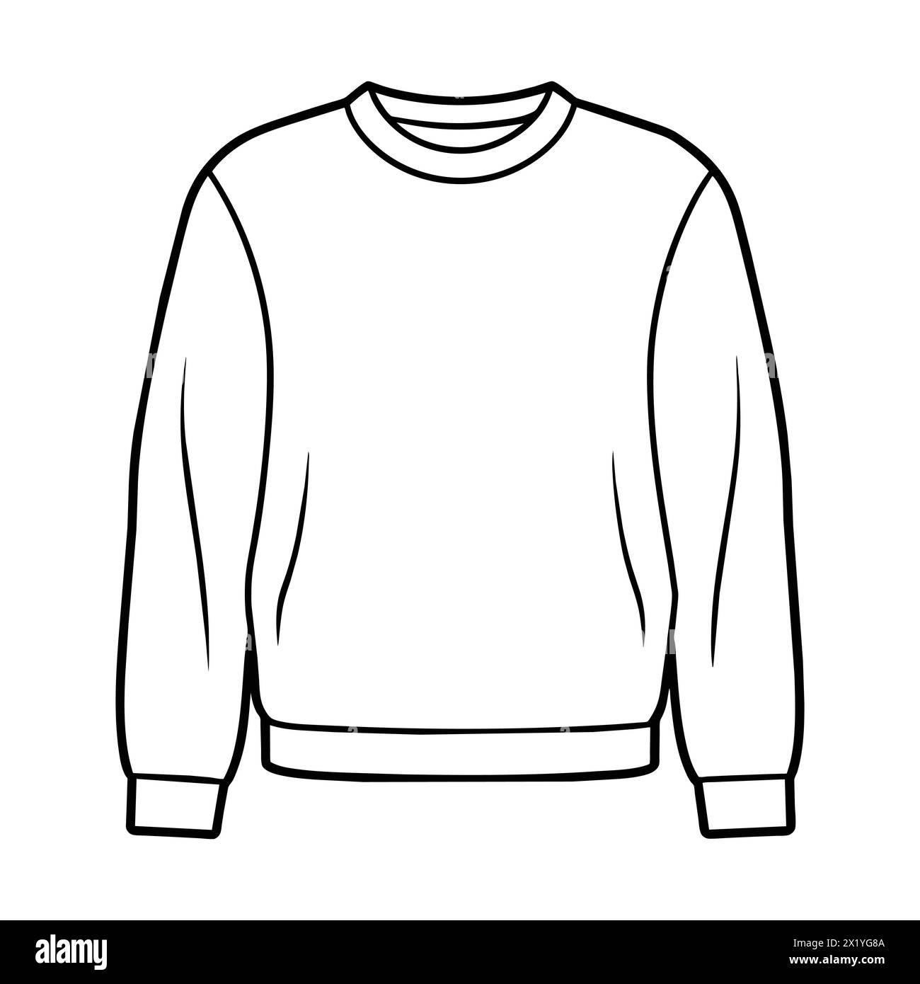 Classic Round Neck Long Sleeve Sweatshirt Vector Icon' 'Essential Round Neck Sweatshirt Symbol Vector Illustration Stock Vector
