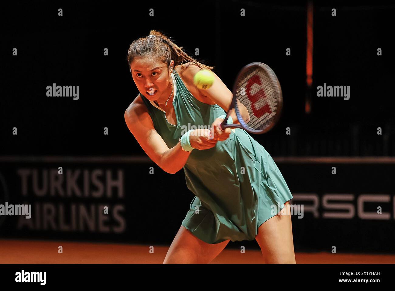 Stuttgart, Baden-Wuerttemberg, Germany. 18th Apr, 2024. Hao-Ching Chan (TPE) returns with backhand during the 47. Porsche Tennis Grand Prix Stuttgart - WTA500 (Credit Image: © Mathias Schulz/ZUMA Press Wire) EDITORIAL USAGE ONLY! Not for Commercial USAGE! Stock Photo
