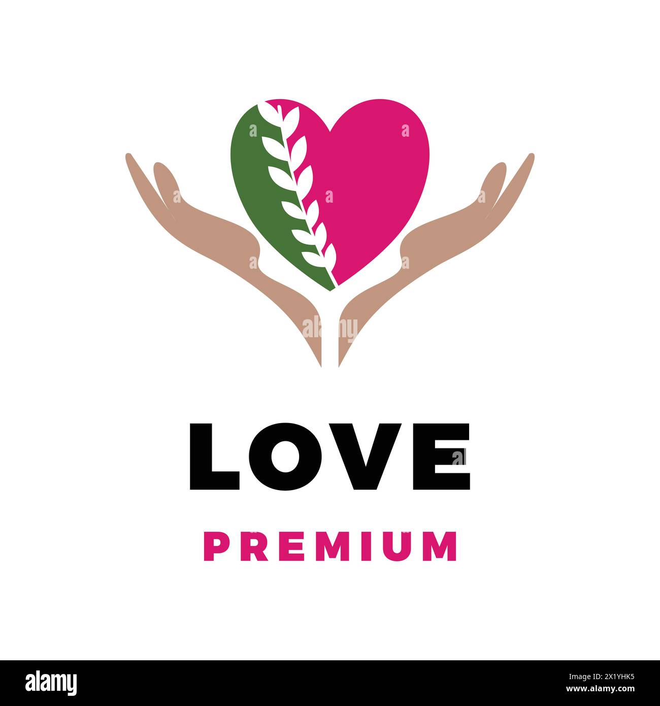 Love Leaves Care Icon Vector Logo Template Illustration Design Stock ...