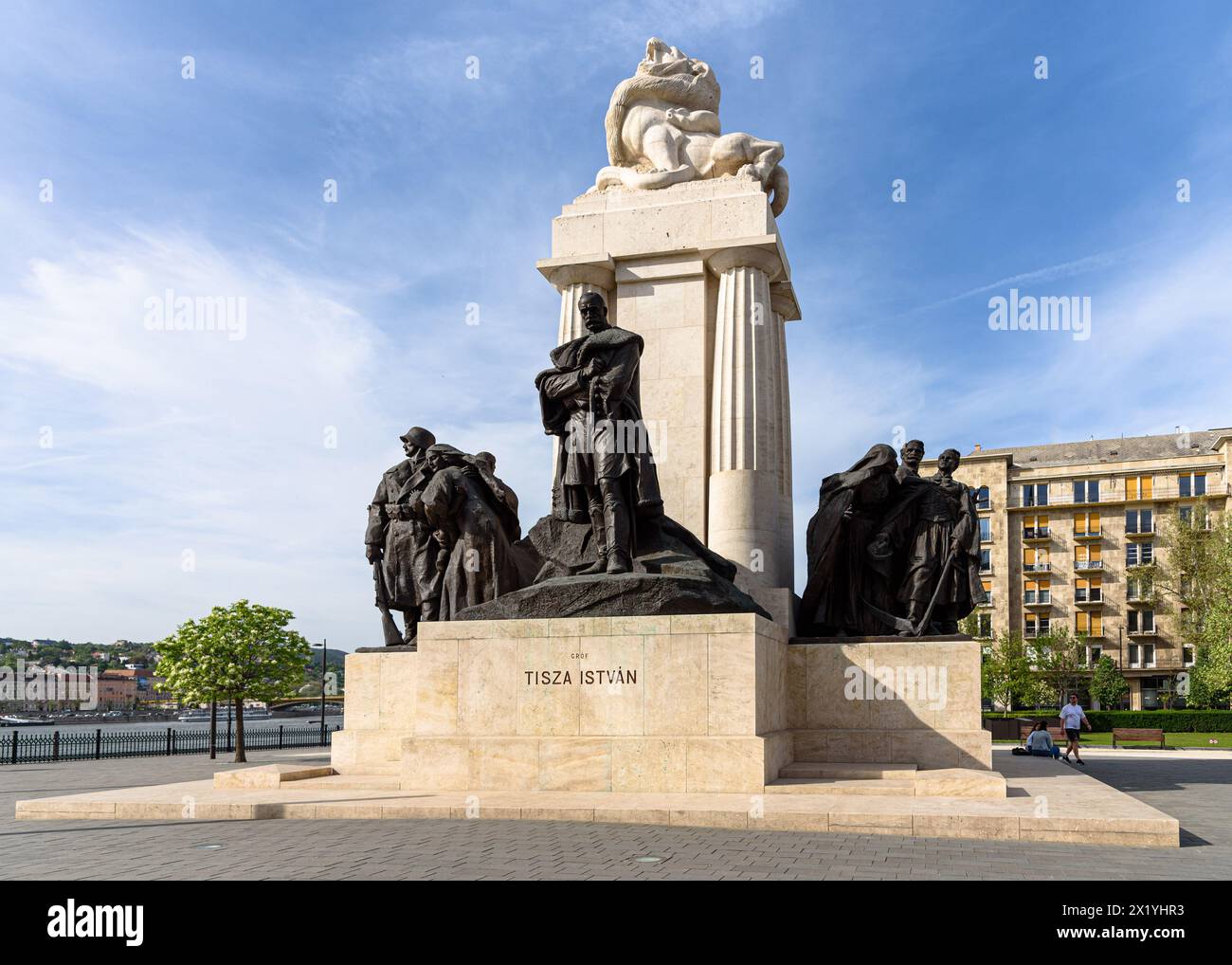The Istvan Tisza statue in Budapest at Kossuth ter by parliament Stock Photo