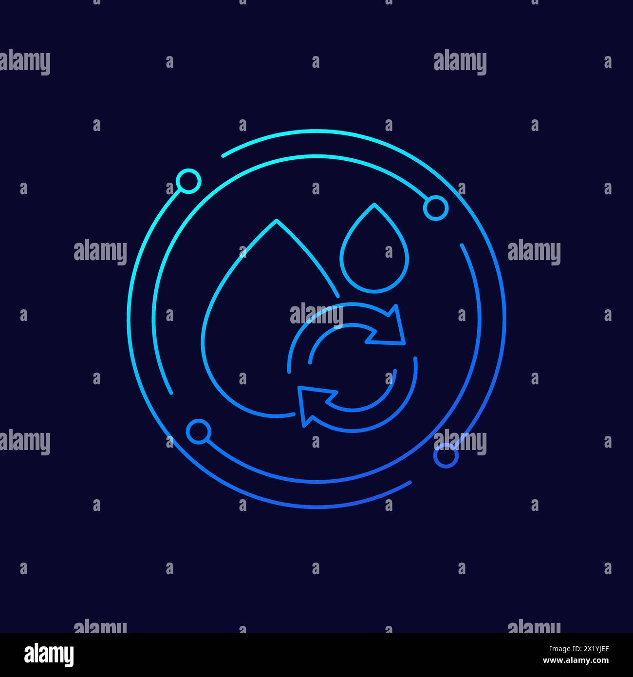 reuse water icon, linear vector design Stock Vector
