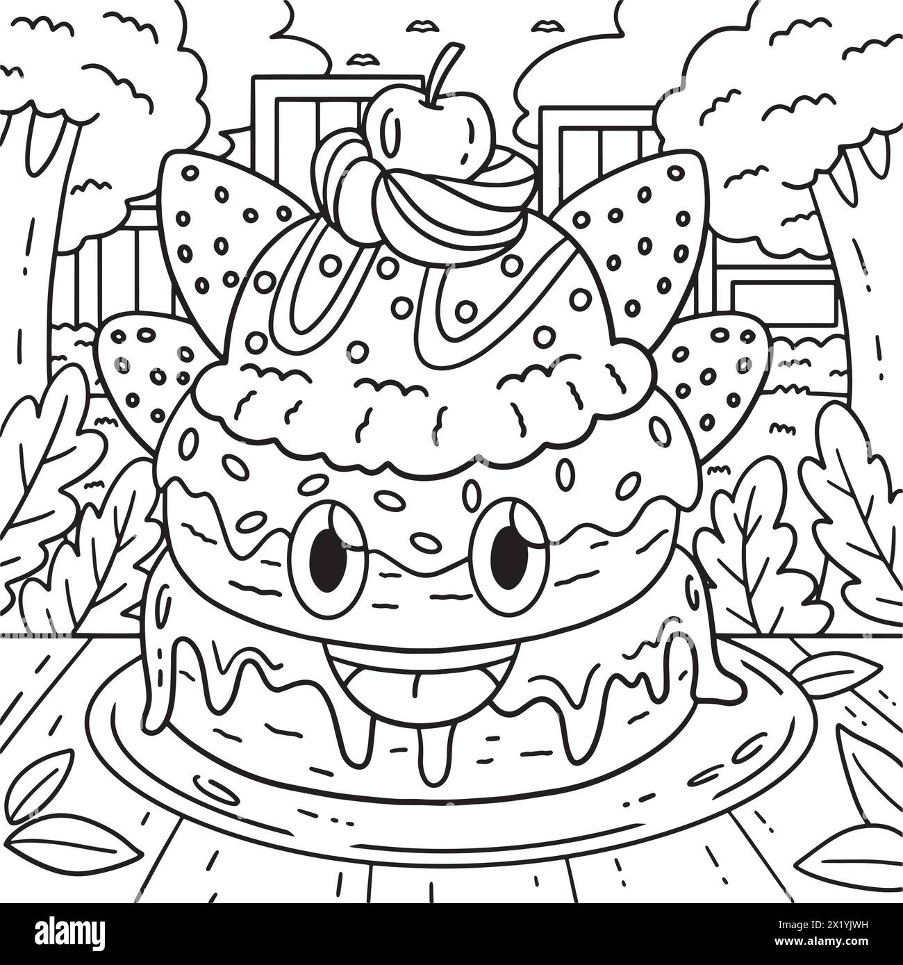 Ice Cream Donut Coloring Page for Kids Stock Vector Image & Art - Alamy
