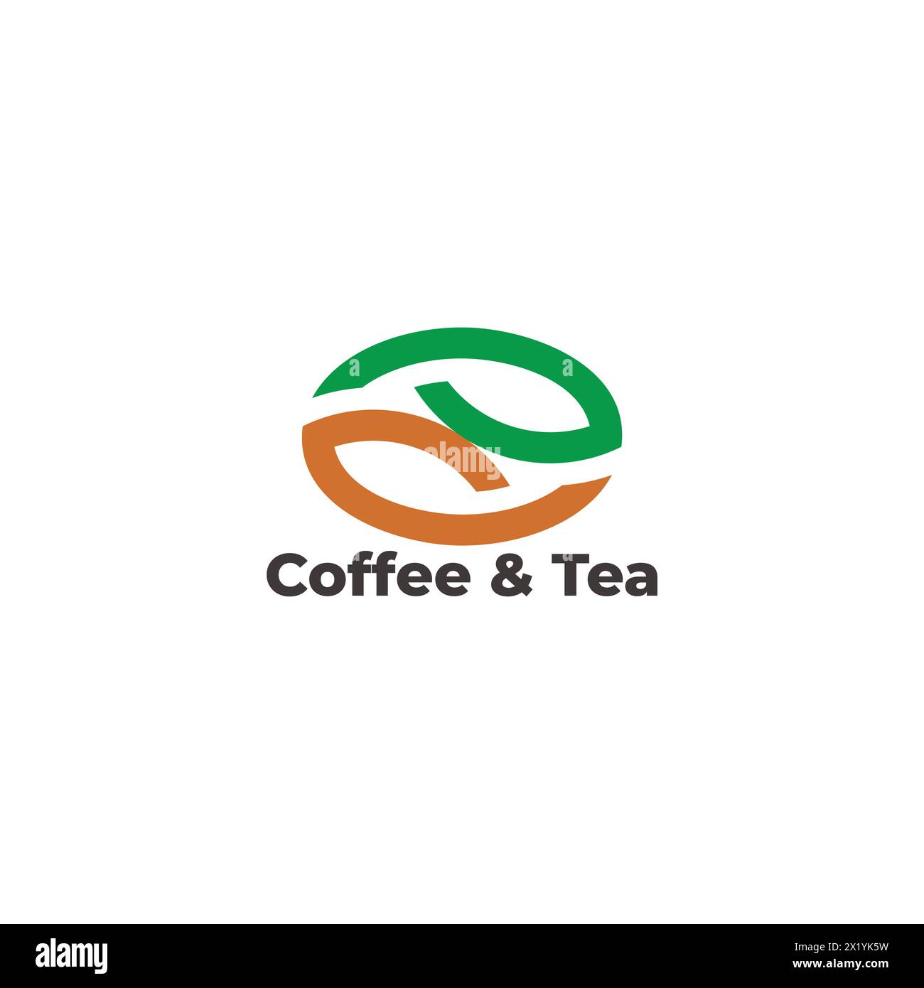 coffee bean tea leaf simple geometric logo vector Stock Vector