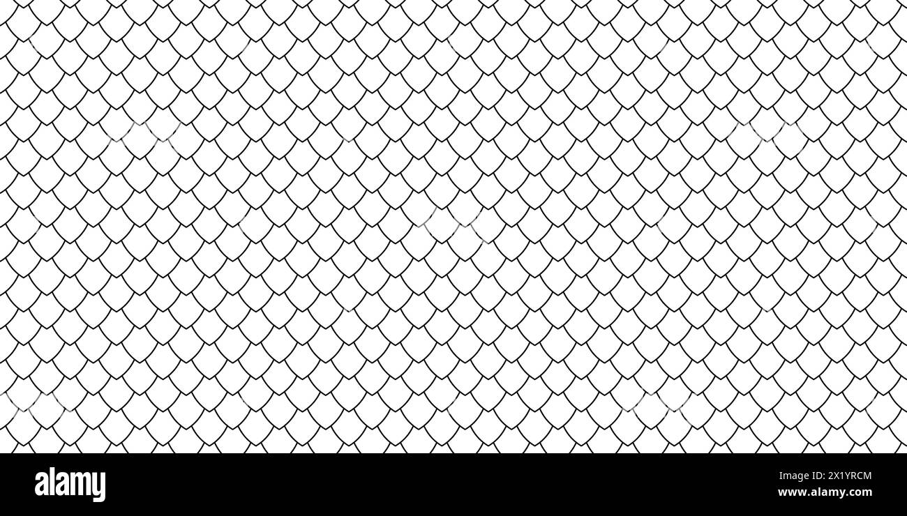 Dragon, lizard or snake scale pattern. Reptile skin or fish squama texture. Lattice background. Medieval armor ornament. Tile roofing design. Mermaid tail print. Vector graphic illustration. Stock Vector