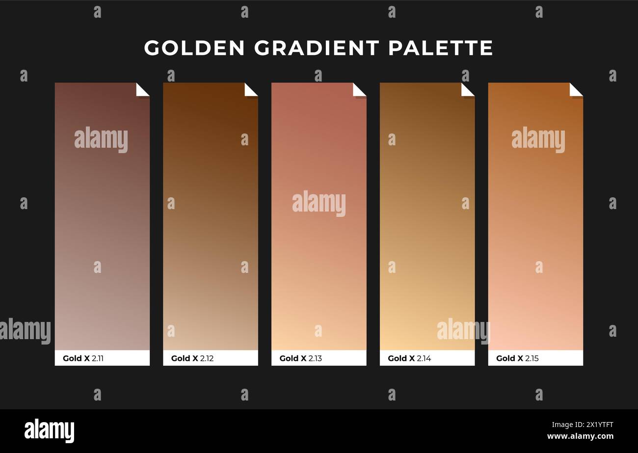 Golden color palette. Gold, copper, bronze Stock Vector
