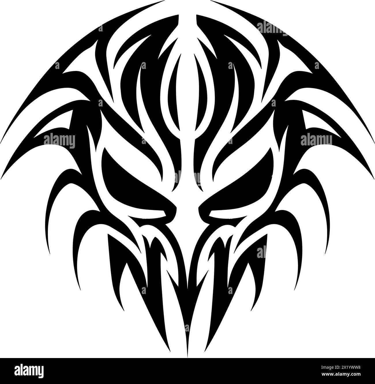 Demon tattoo vector illustration. Tribal symbol. Stock Vector