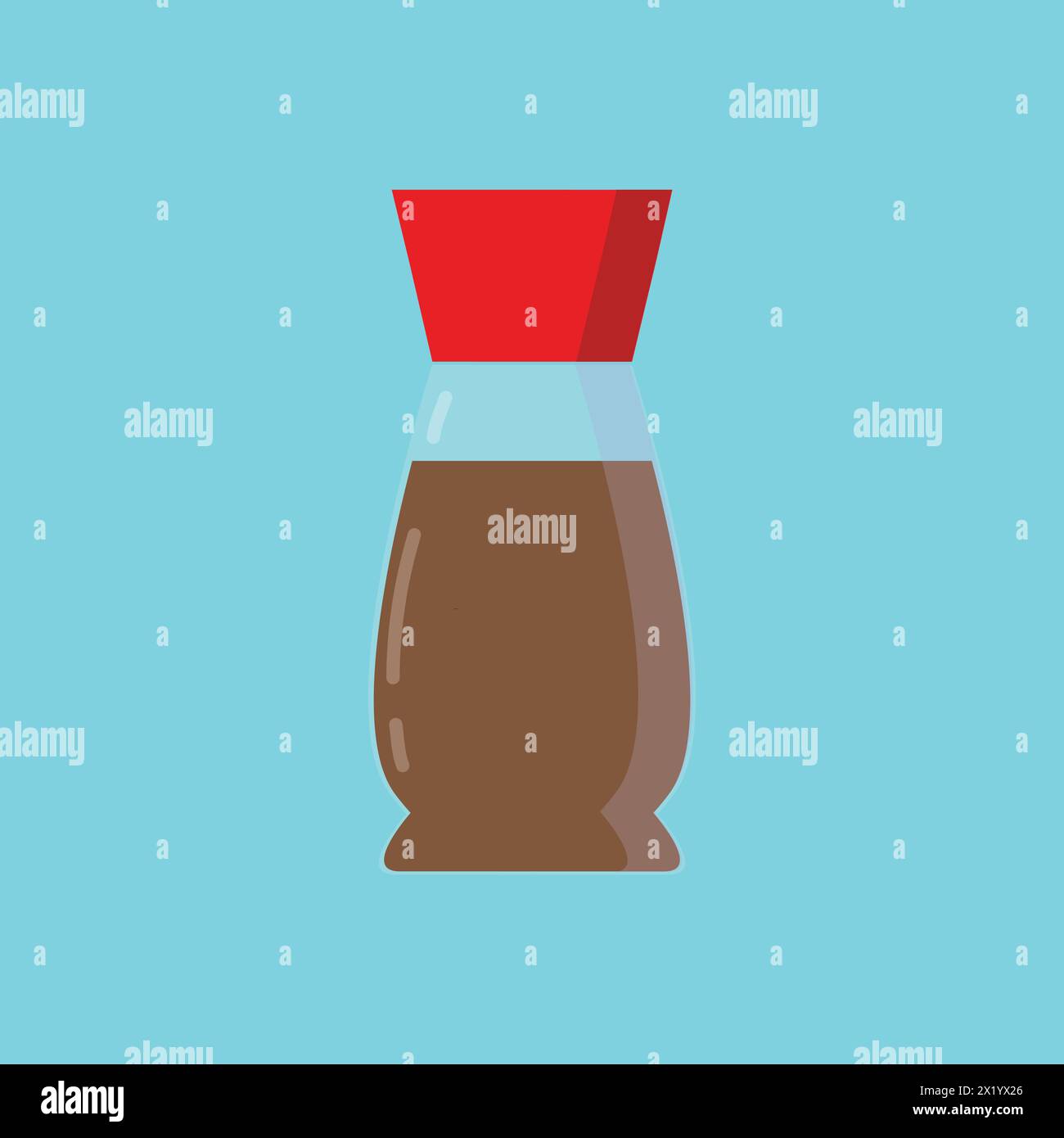 Soya sauce semi flat design. Vector modern illustration. Stock Vector