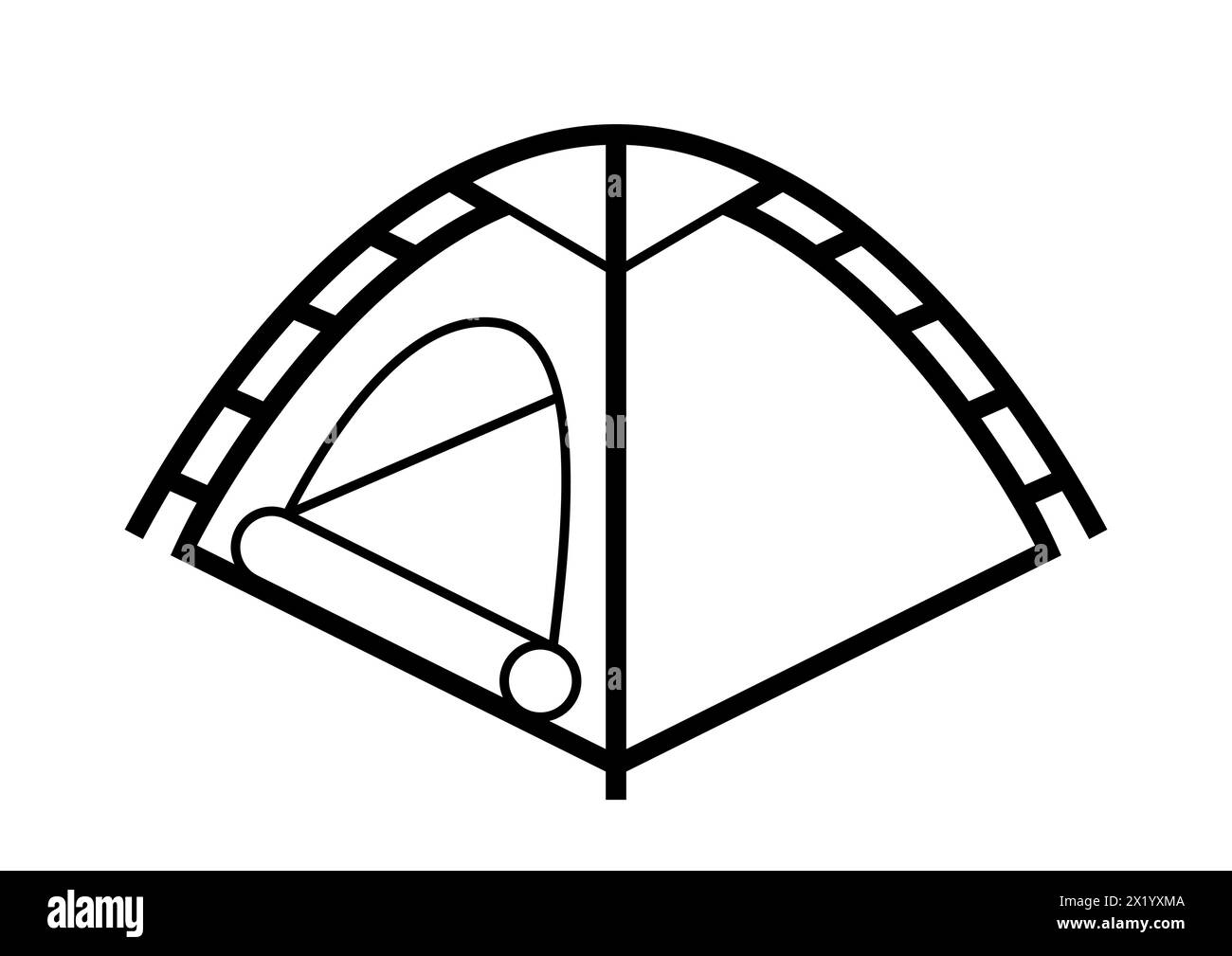 Tourist tent icon. Travel camping equipment for survival in outdoor