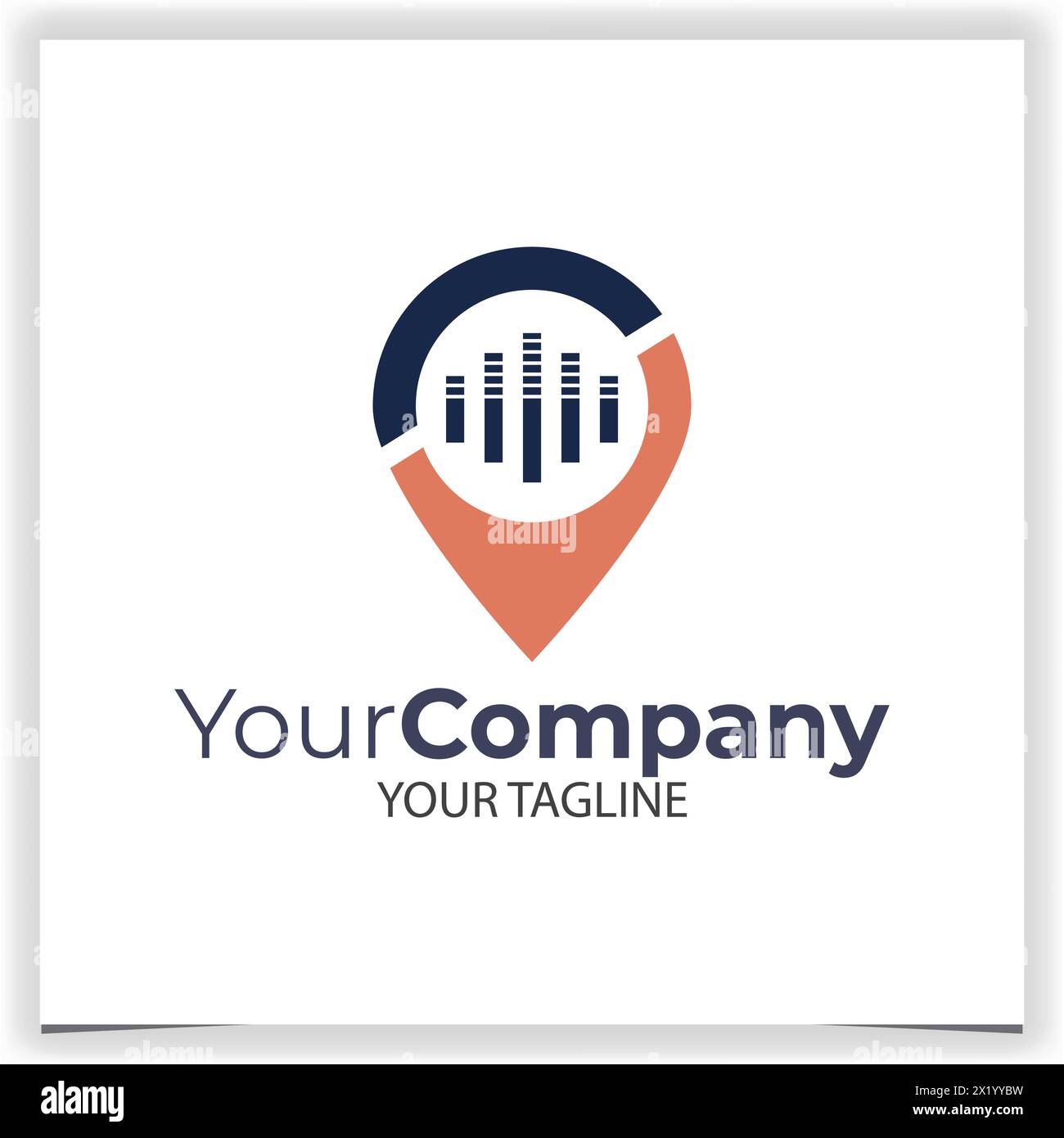 Vector pin sound logo design template Stock Vector