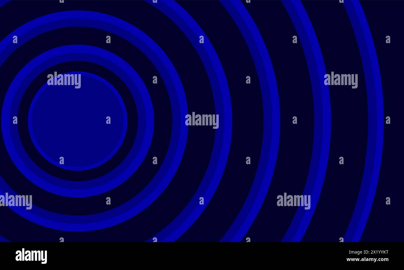 abstract wavy blue circles background Stock Vector