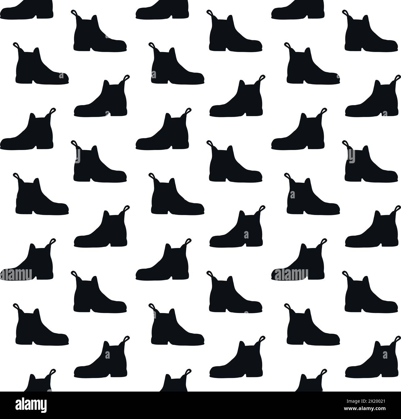 Vector seamless pattern of hand drawn horse riding boot silhouette ...