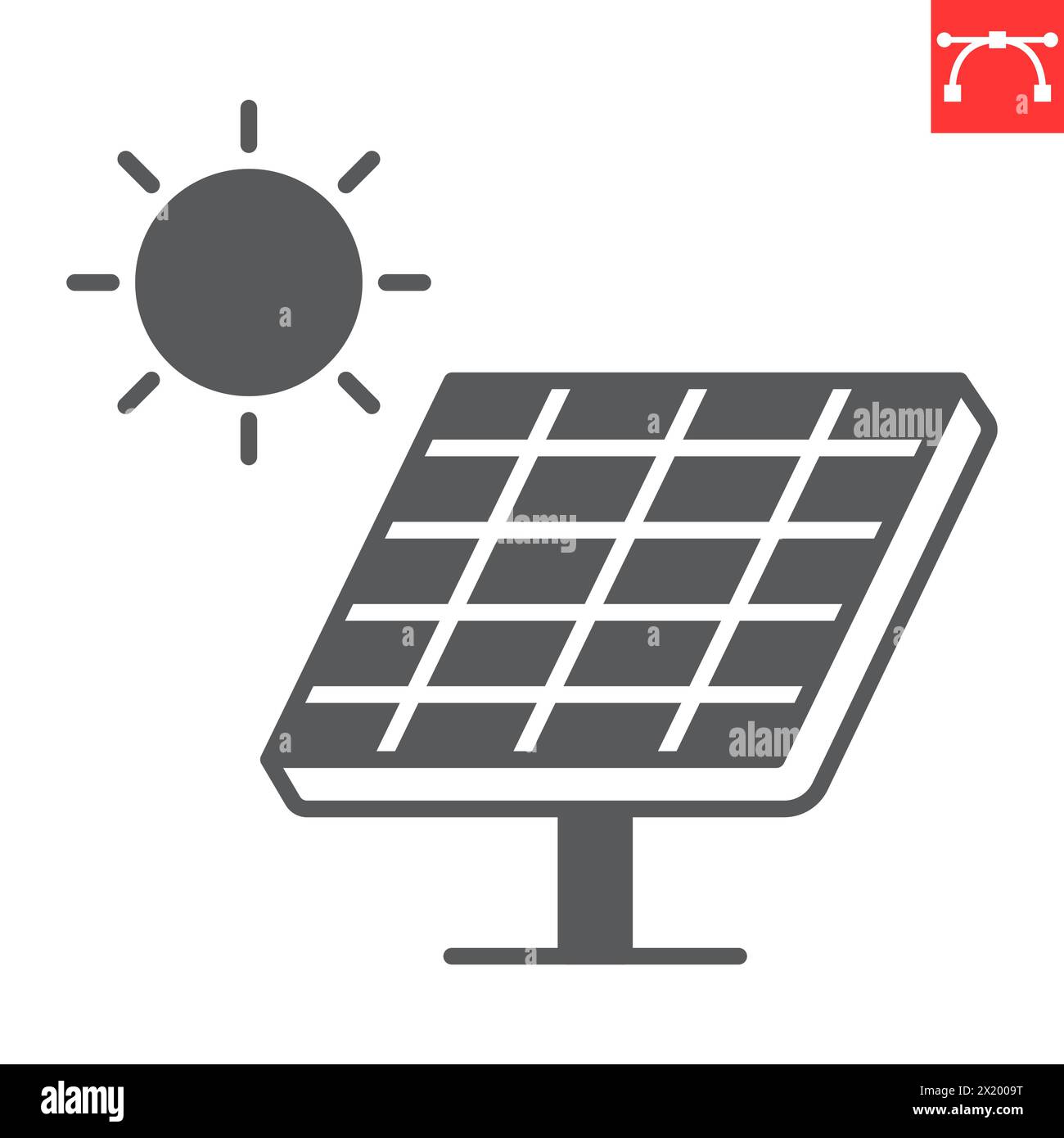 Solar panel glyph icon, ecology and electricity, sun energy vector icon ...