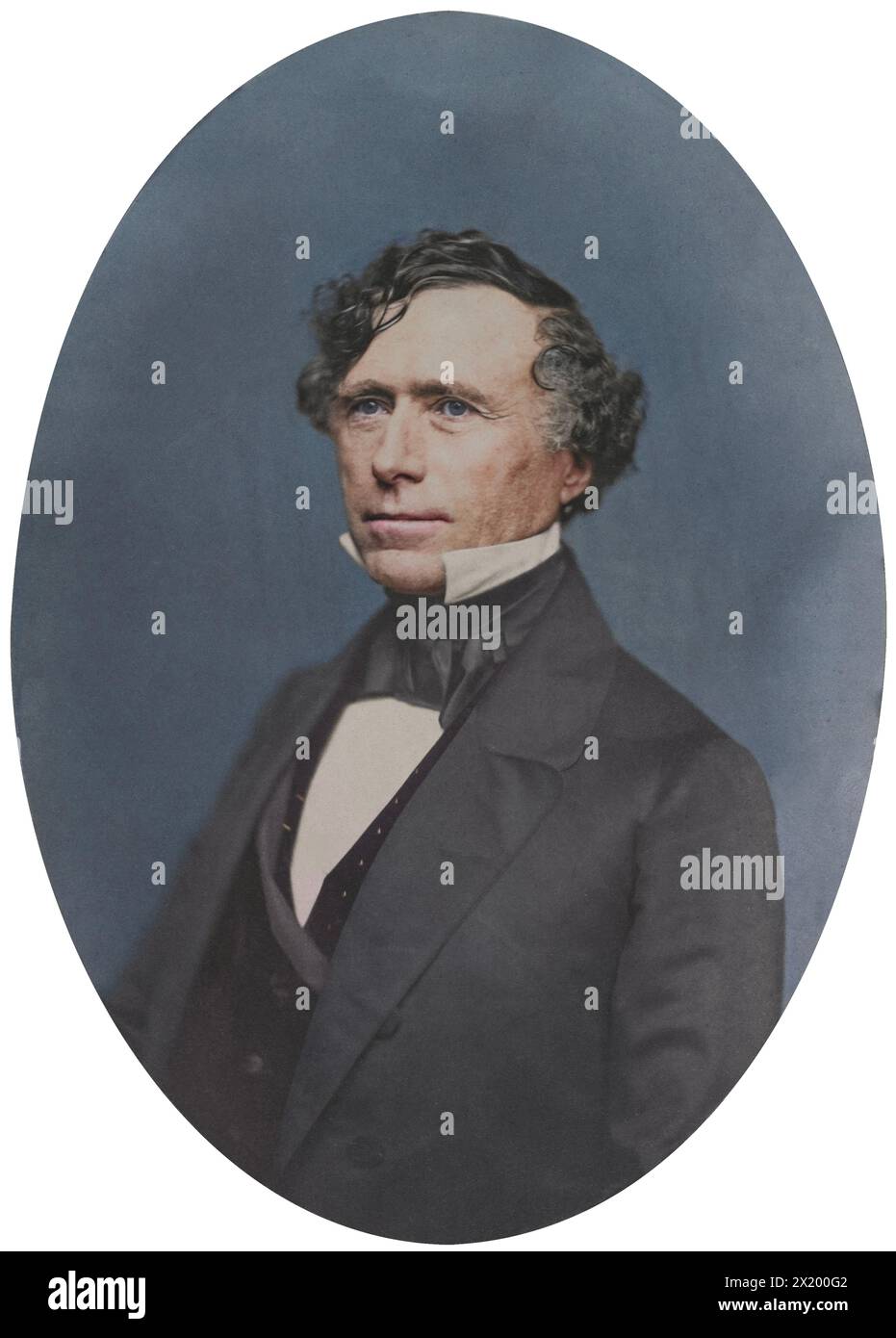 Franklin Pierce. Date: c. 1858. Unknown photographer. Medium: Salted paper print. Stock Photo