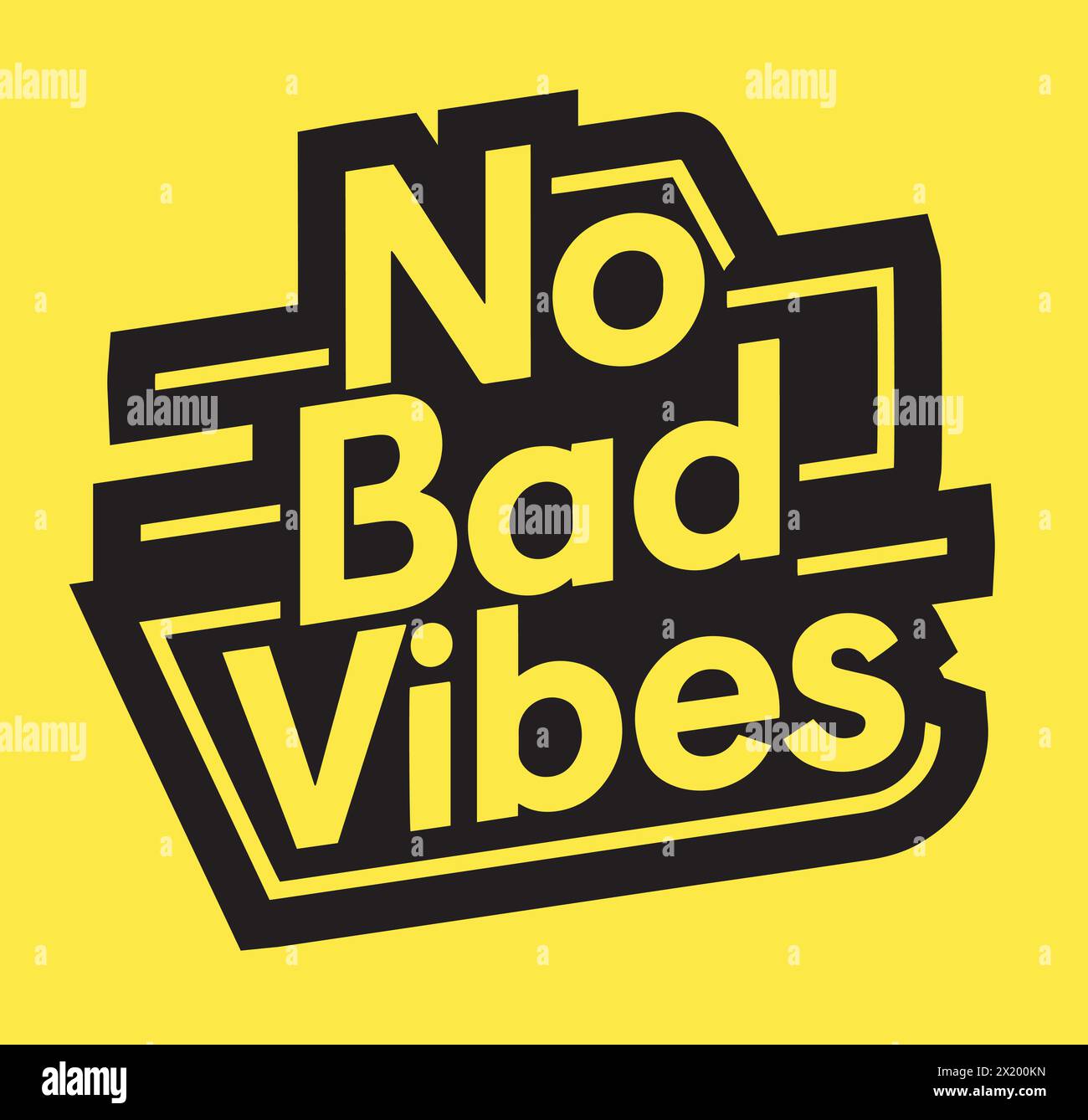 No Bad Vibes quotes isolated on yellow background. Motivational poster ...