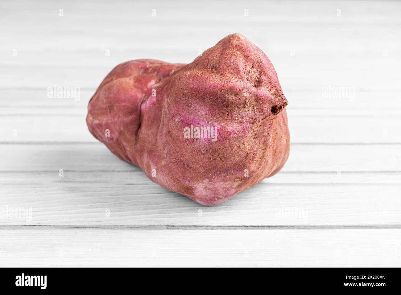 Sweet potato studio close up shot of one single raw uncooked crop Stock Photo