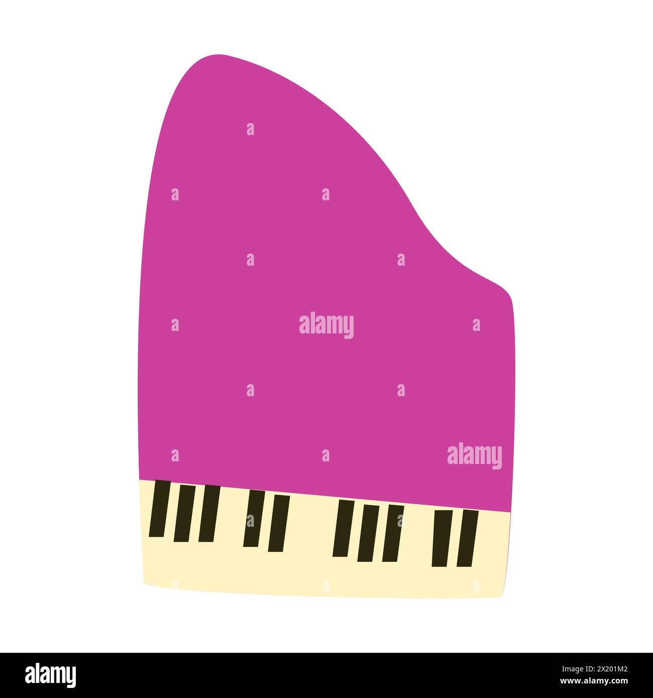 Piano icon isolated vector graphics. Vector illustration colored, hand drawn. Stock Vector