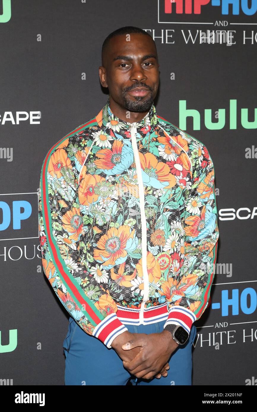 New York, United States. 18th Apr, 2024. DeRay Mckesson during the New York premiere of 'Hip-Hop And The White House' held at The Metrograph in New York, NY (photo by Udo Salters Photography/SIPA USA). Credit: Sipa USA/Alamy Live News Stock Photo