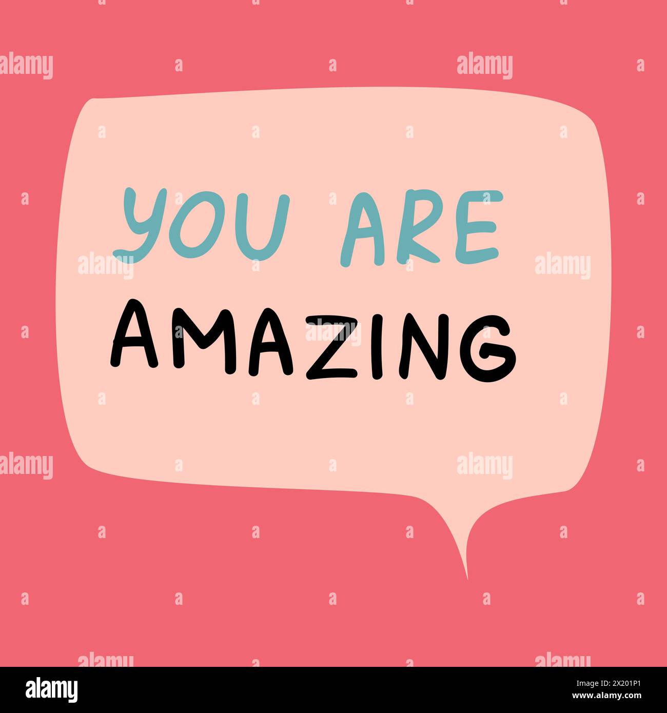 Vector illustration of speech bubble with compliment phrase, self love quotes. Vector illustration can use for banner, poster. Stock Vector