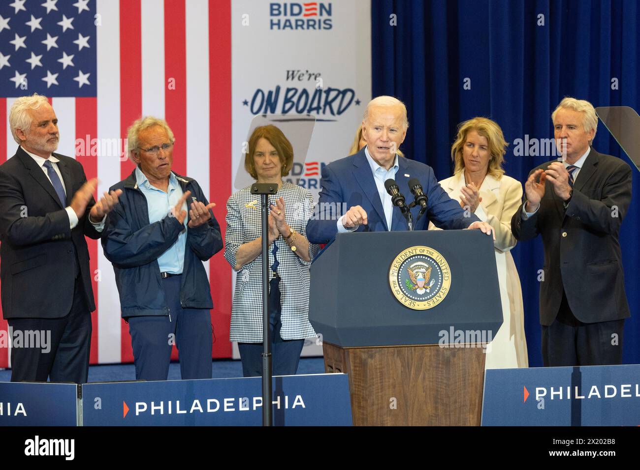 President Joe Biden Jr. speaks at campaign rally at Martin Luther King ...