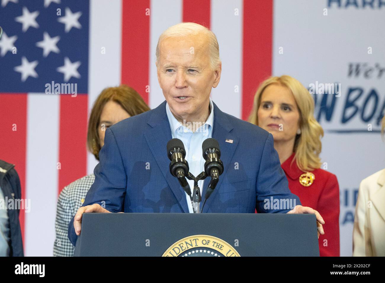 Biden Pa Rally President Joe Biden Jr. speaks at campaign rally at Martin Luther King ...